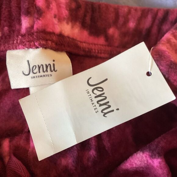 NWT Jenni Brand Pinks and Wines Straight Leg  Fleece Long PJ Pants Multi Size - Picture 11 of 13